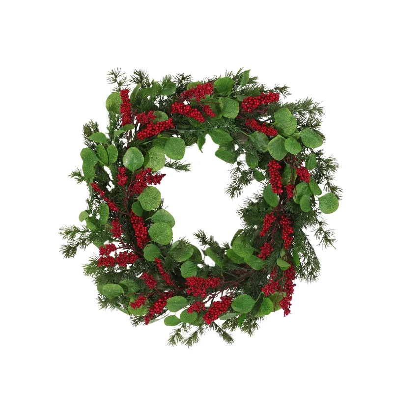 Jalro 25.5-inch Leaves/Berry Wreath