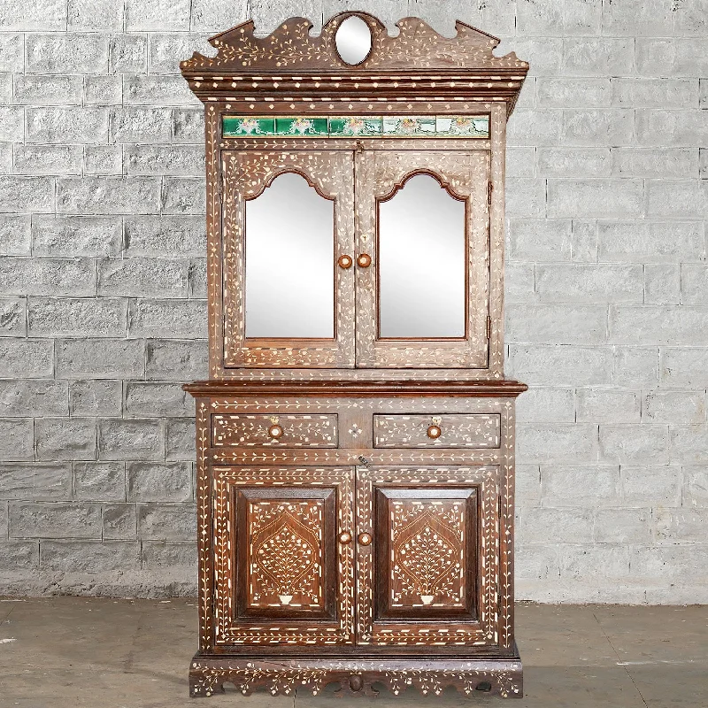 Anglo Indian Teak Inlaid Cabinet 2