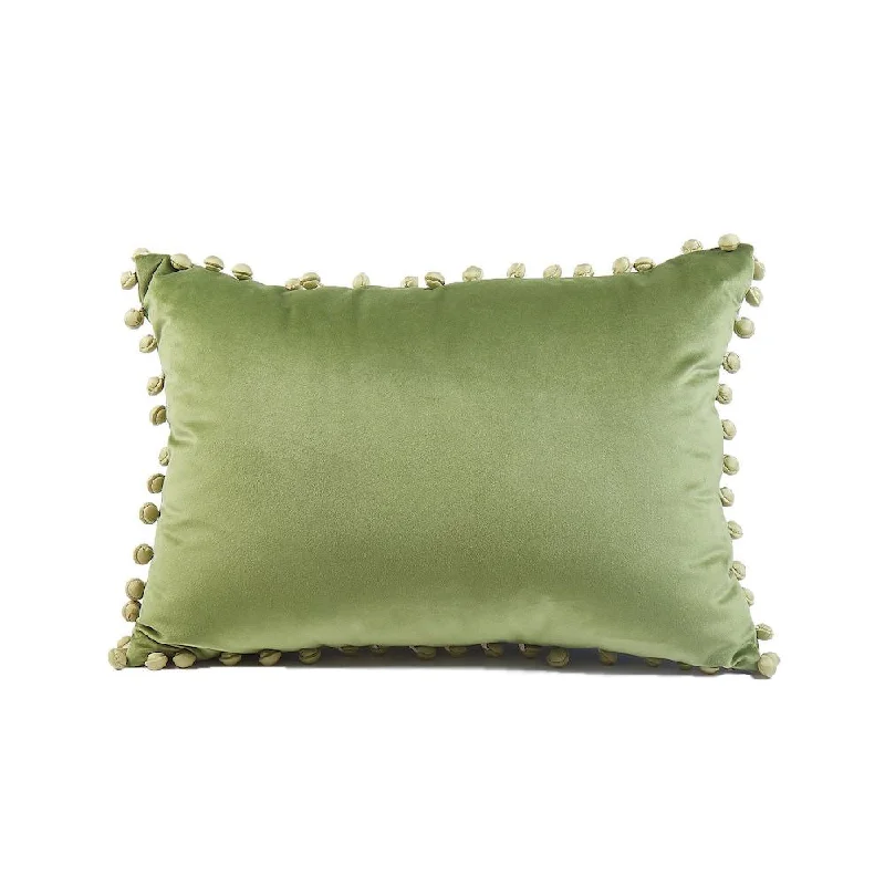 Sage Ball Trim Decorative Pillow by Ann Gish