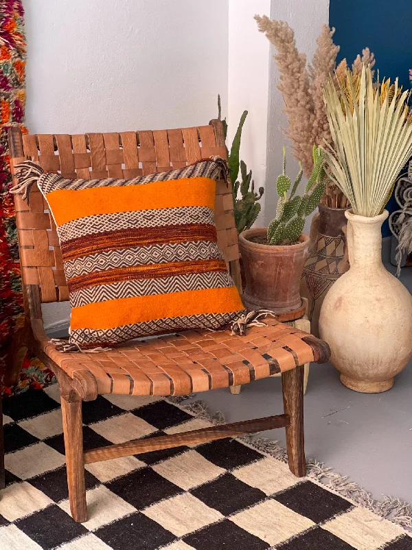 Anzal's Flatweave x Zanafi Pillow - Orange/Brown