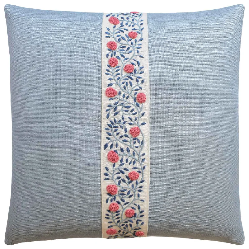 Ashoka Rose & Sky Throw Pillow Schumacher Ryan Studio