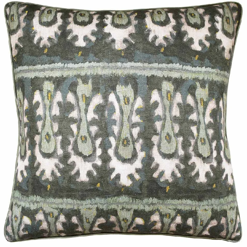 Batik Tribal Hunter Jade Decorative Pillow by Ryan Studio