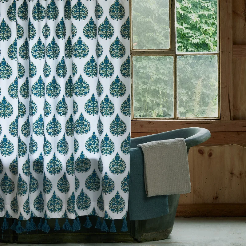 Bilva Peacock Organic Shower Curtain