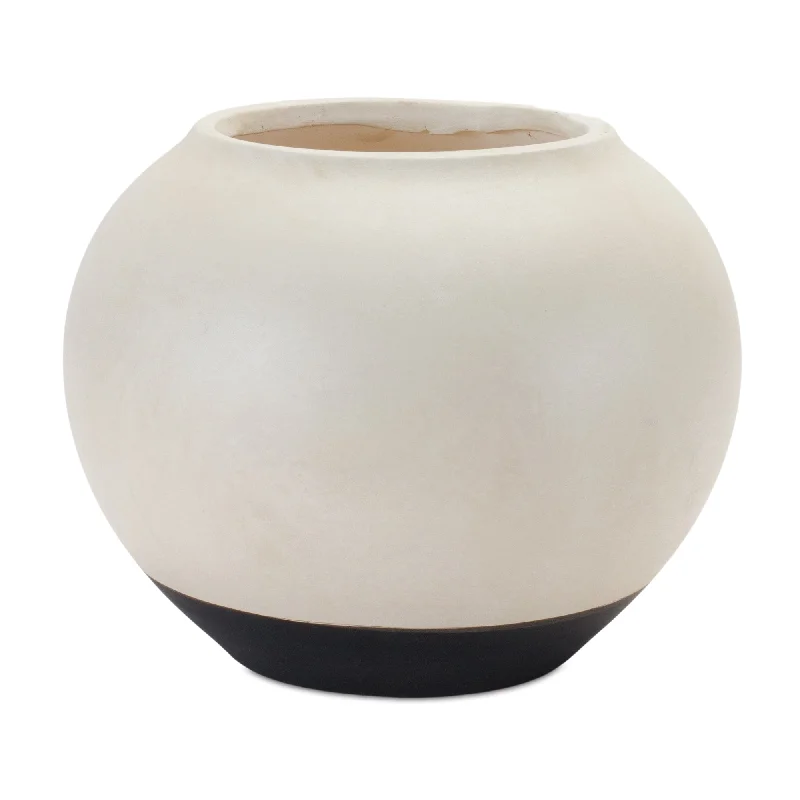 Black Two Tone 8.75" Ceramic Vase