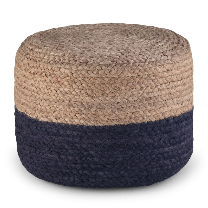 Blissara Multi-functional Round Pouf with Braided Jute