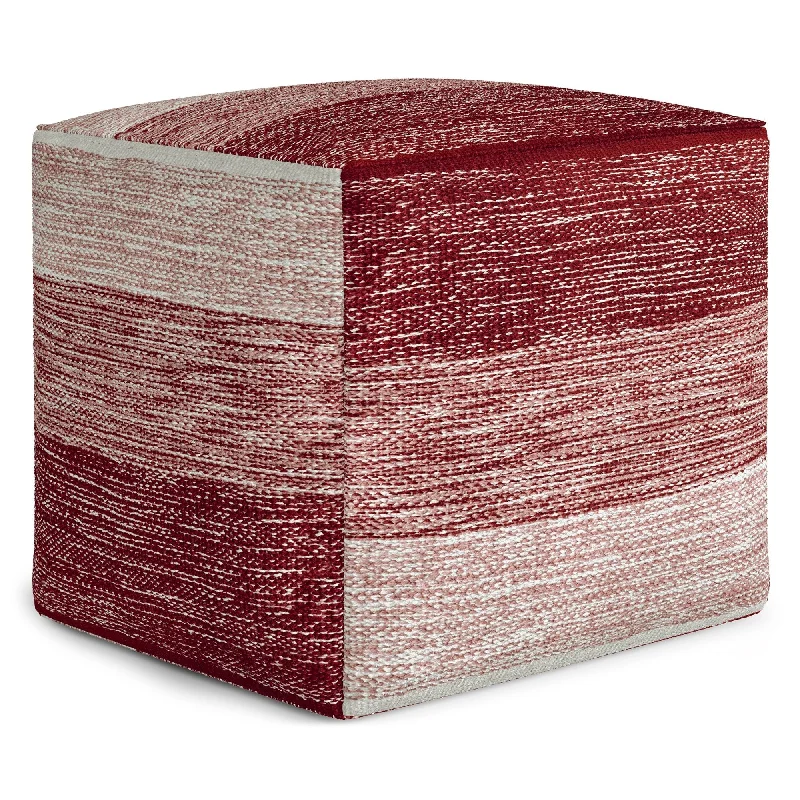 Cotton Fabric Cube Pouf