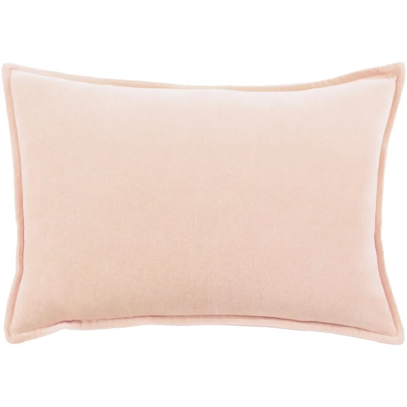 Cotton Velvet Pillow in Peach