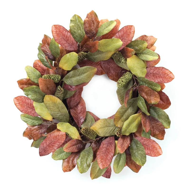 Fall Magnolia Leaf Wreath 26"