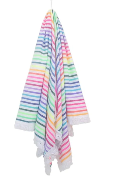 Fringe Blanket/towel In La Iris