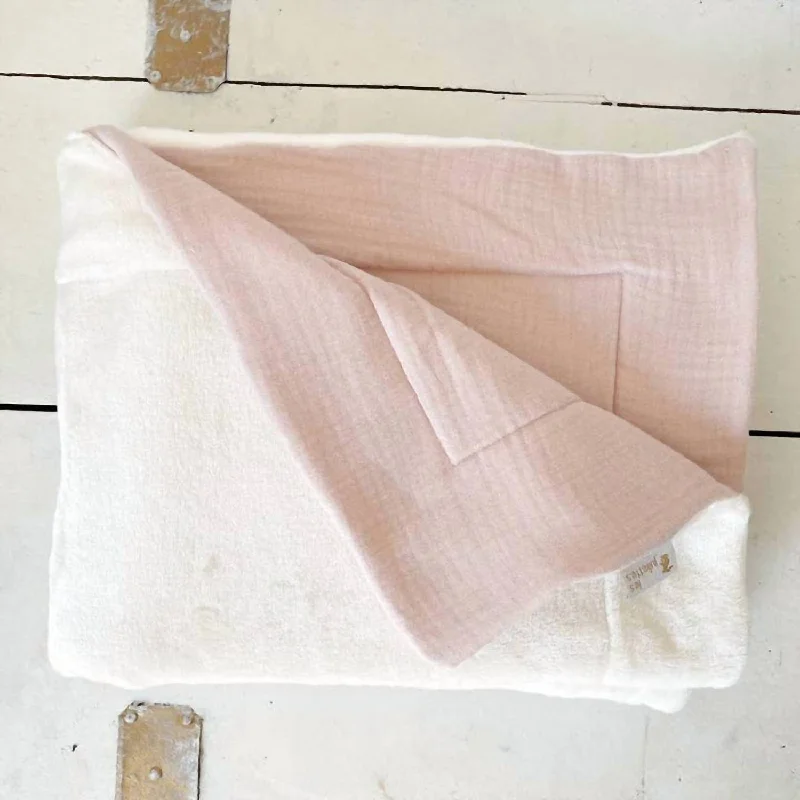 Gauze/fleece Blanket In Powder Pink