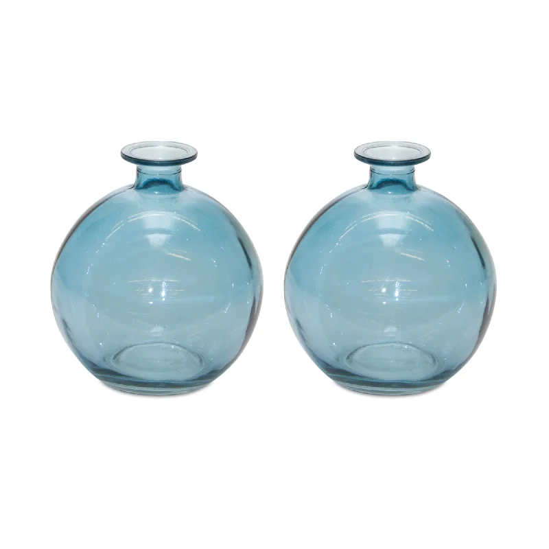 Glass Bubble Vase, Set of 2