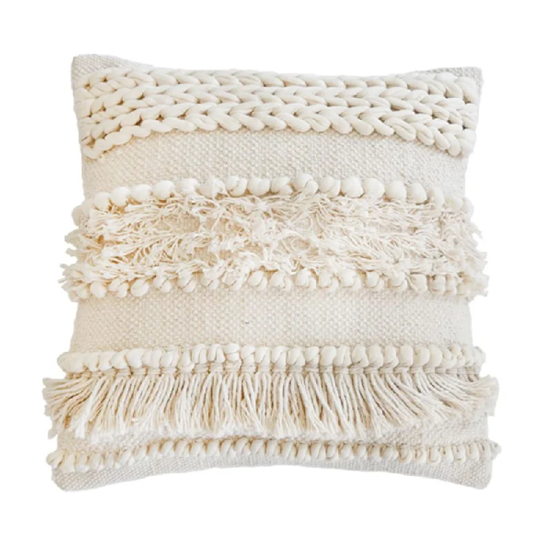 Iman Hand Woven Pillow in Ivory