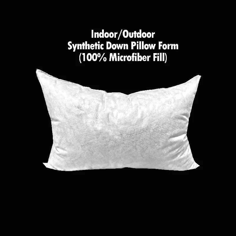 Indoor/Outdoor Synthetic Down Pillow Form 12"x18" (100% Microfiber Fill)