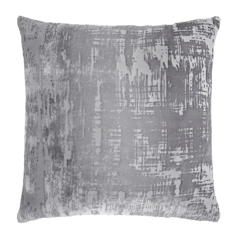 Silver Grey Brushstroke Velvet Decorative Pillows