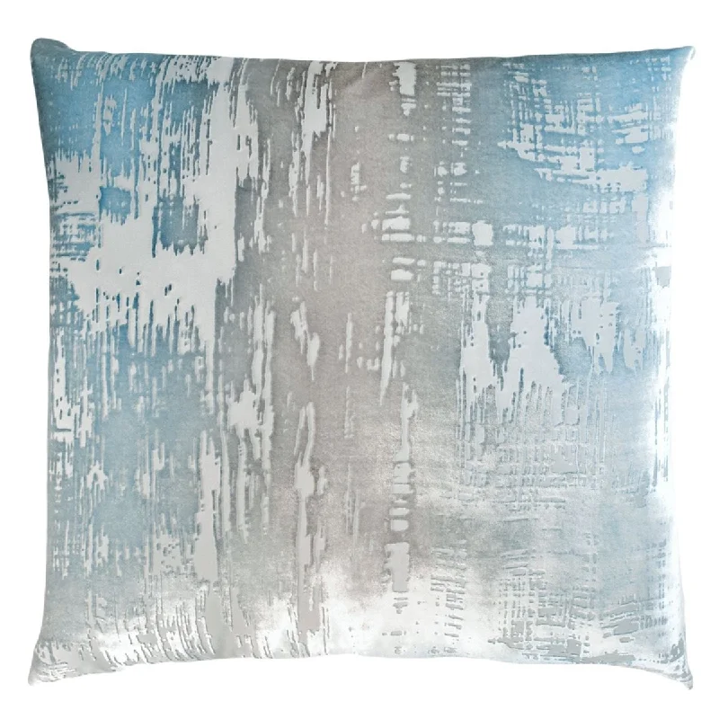 Robin's Egg Brushstroke Velvet Pillow by Kevin O'Brien Studio