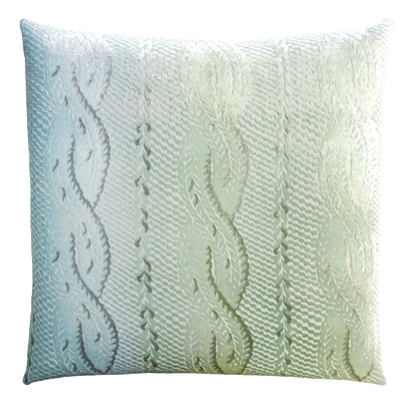 Ice Cable Knit Velvet Pillow by Kevin O'Brien Studio