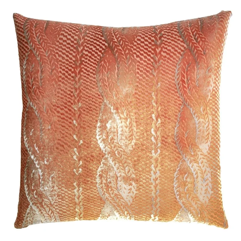 Mango Cable Knit Velvet Pillow by Kevin O'Brien Studio