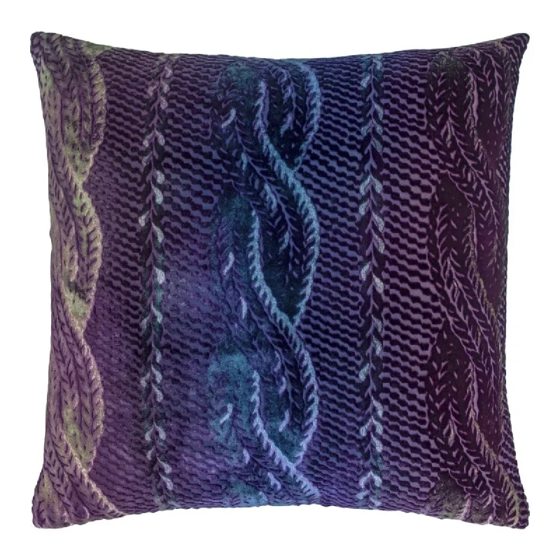 Peacock Cable Knit Pillow by Kevin O'Brien Studio