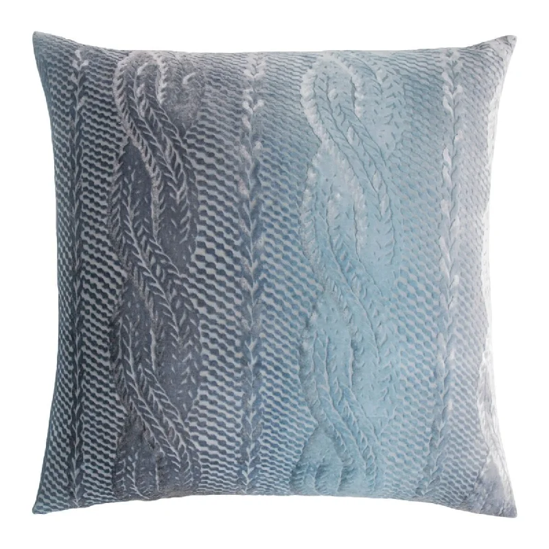 Dusk Cable Knit Velvet Pillow by Kevin O'Brien Studio