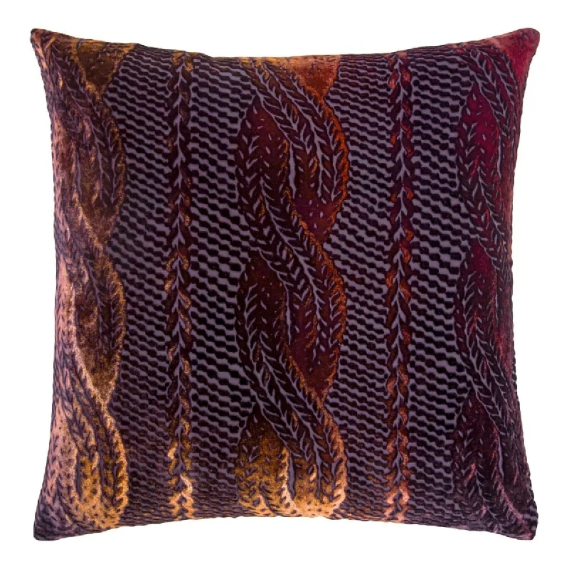 Wildberry Cable Knit Pillow by Kevin O'Brien Studio