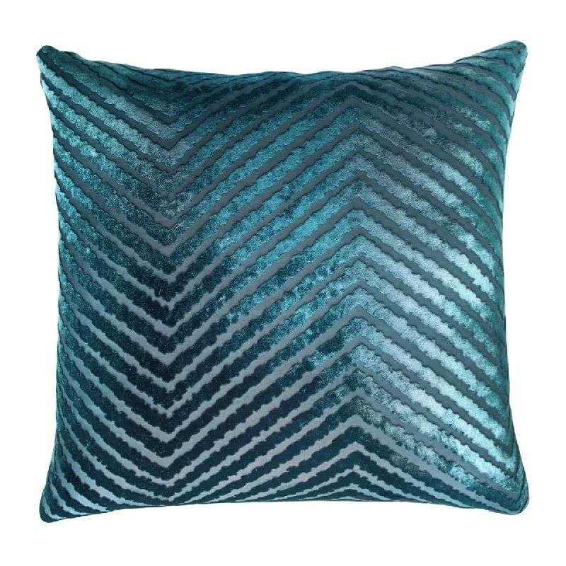 Pacific Chevron Velvet Pillow by Kevin O'Brien Studio