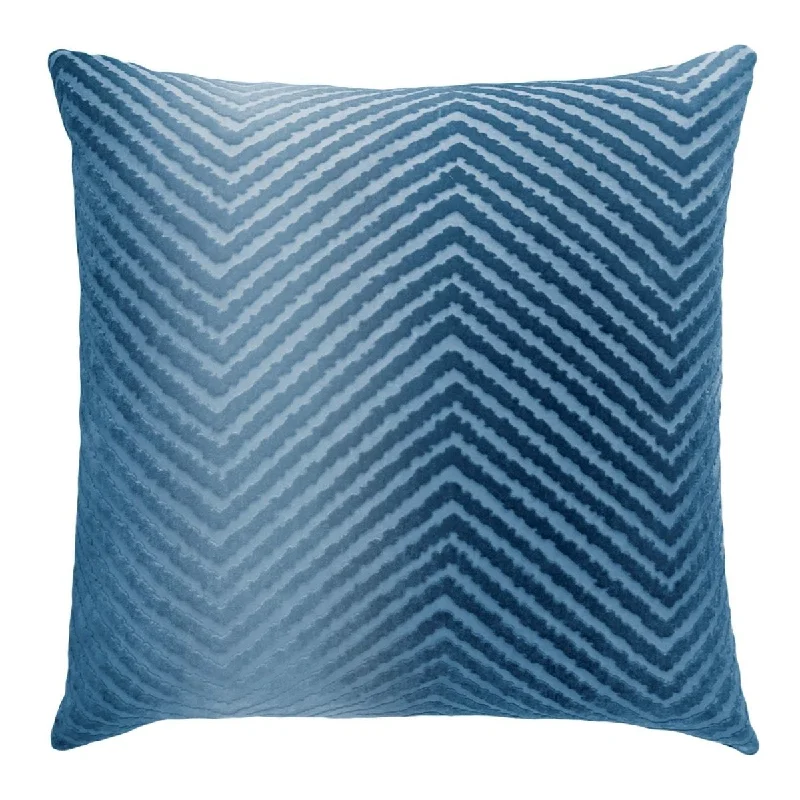 Denim Chevron Velvet Pillows by Kevin O'Brien Studio