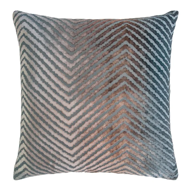 Gunmetal Chevron Velvet Pillows by Kevin O'Brien Studio