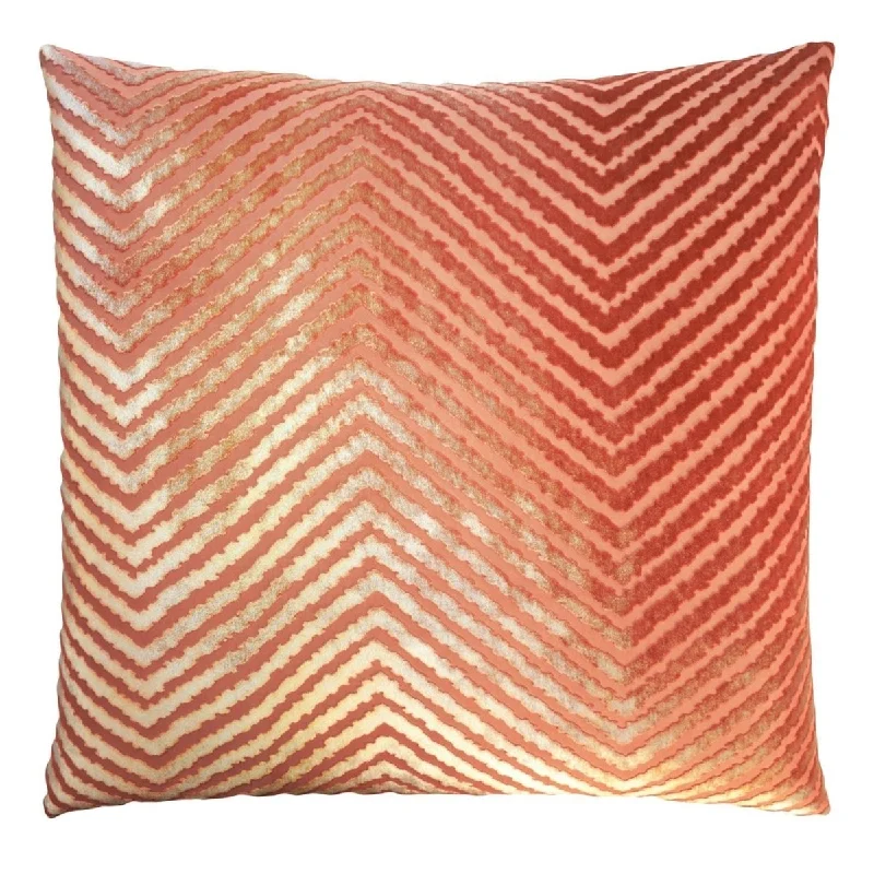 Mango Chevron Velvet Pillow by Kevin O'Brien Studio