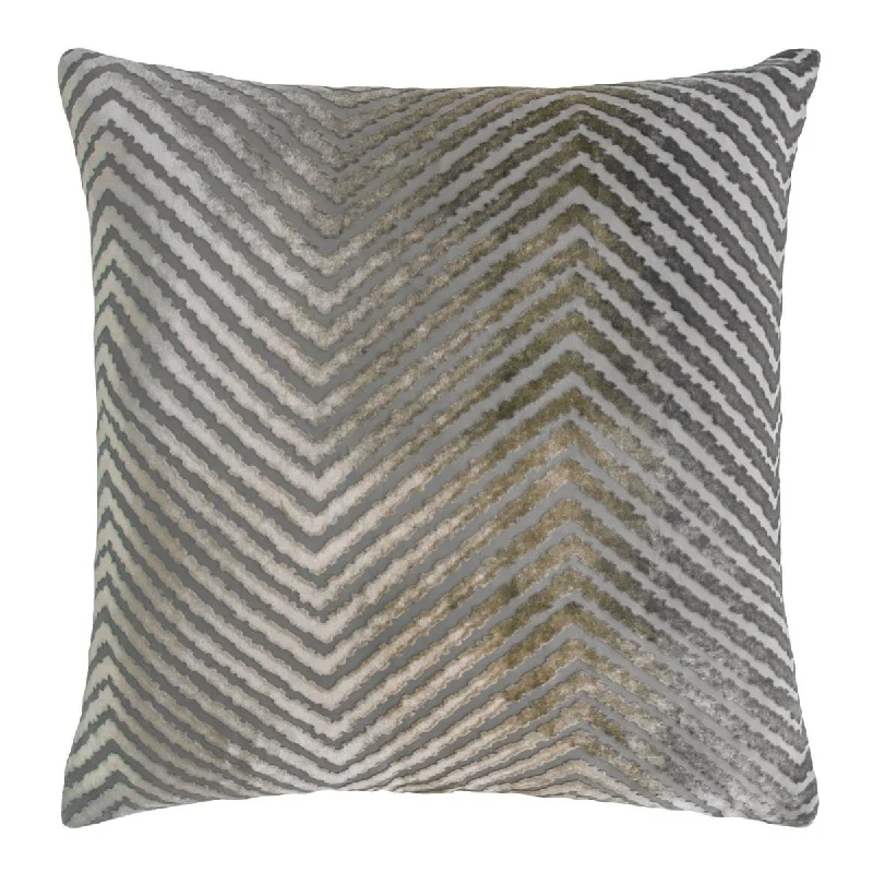 Nickel Chevron Velvet Pillows by Kevin O'Brien Studio