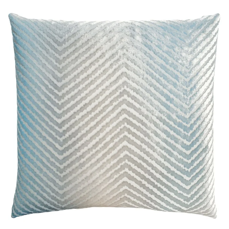 Robin's Egg Chevron Velvet Pillow by Kevin O'Brien Studio