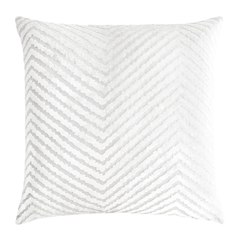 White Chevron Velvet Pillow by Kevin O'Brien Studio