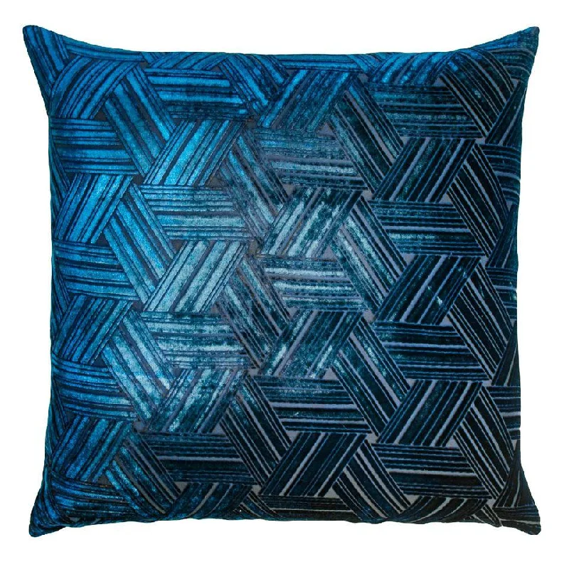 Cobalt Black Entwined Velvet Pillow by Kevin O'Brien Studio