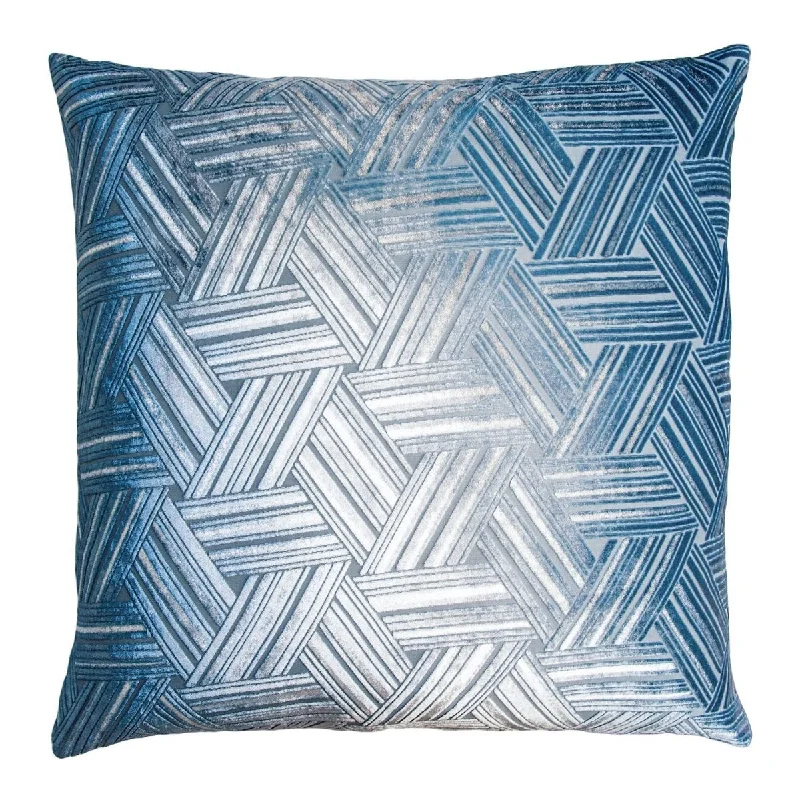 Denim Entwined Velvet Pillow by Kevin O'Brien Studio