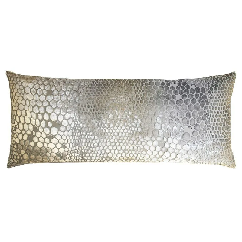 Nickel Snakeskin Velvet Pillows by Kevin O'Brien Studio