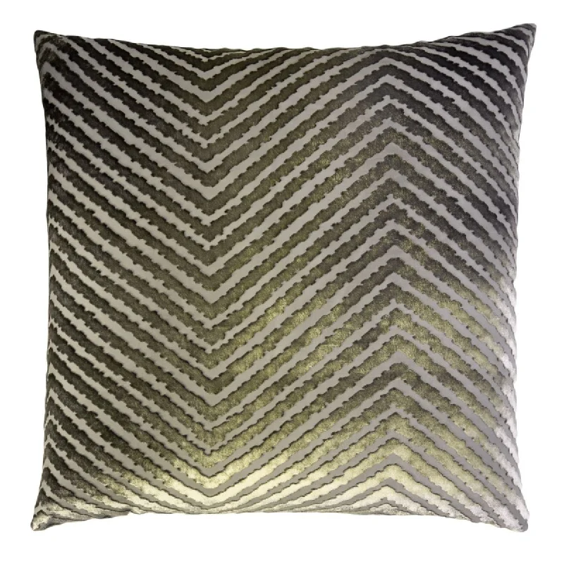 Oregano Chevron Velvet Pillow by Kevin O'Brien Studio