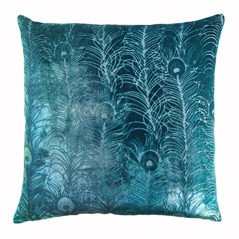 Pacific Peacock Feather Throw Pillow