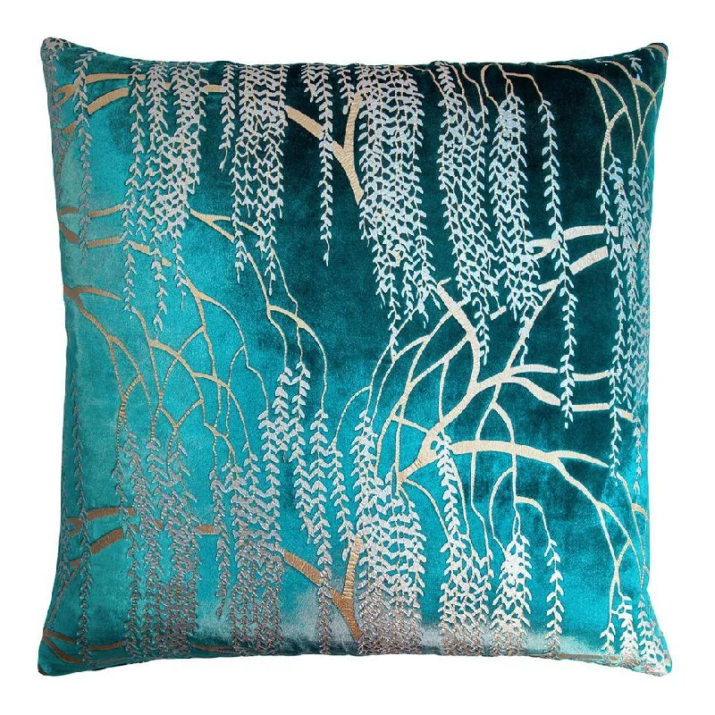 Pacific Willow Metallic Decorative Pillow