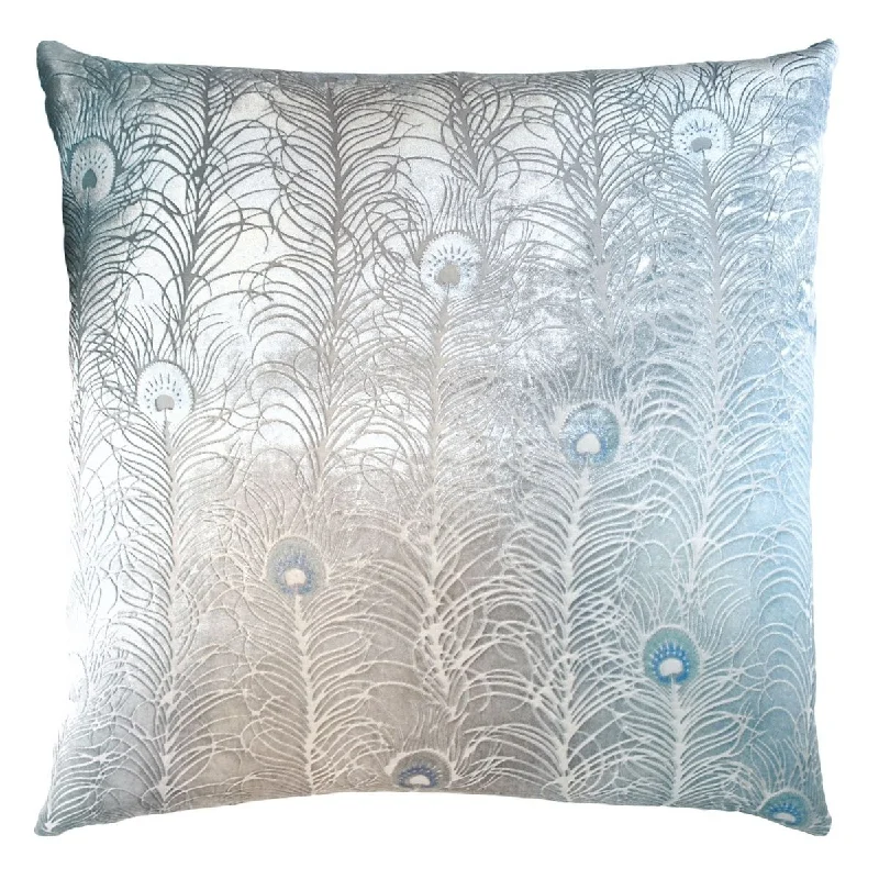 Robin's Egg Peacock Feather Pillow by Kevin O'Brien Studio