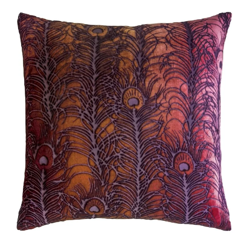 Wildberry Peacock Feather Pillow by Kevin O'Brien Studio