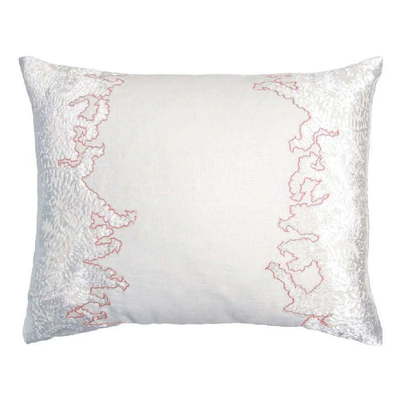 White & Apricot Ferns Pillow by Kevin O'Brien Studio