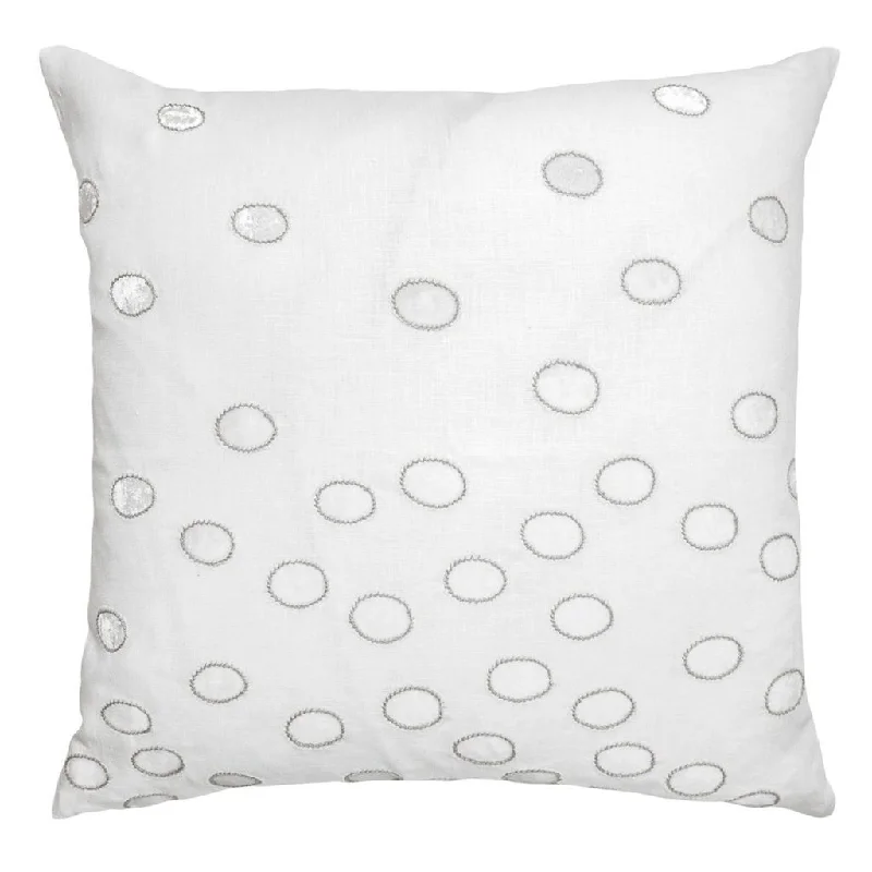 Ovals White & Grey Velvet Appliqué Pillows