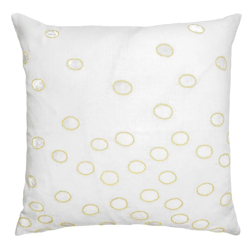 Yellow Ovals Velvet Appliqué Pillow by Kevin O'Brien Studio