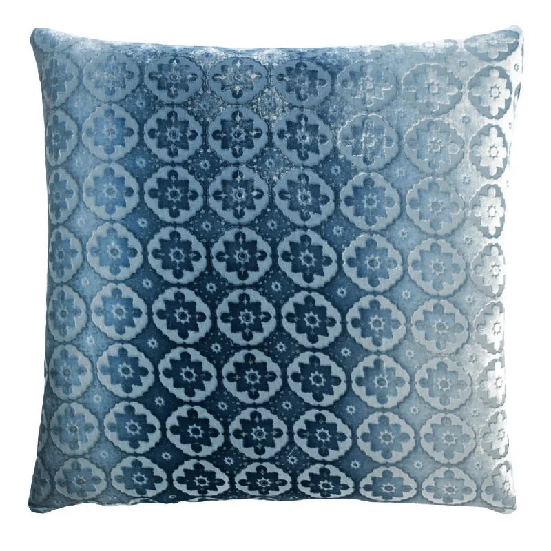 Denim Small Moroccan Velvet Pillow by Kevin O'Brien Studio