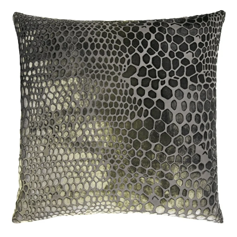 Oregano Snakeskin Velvet Pillow by Kevin O'Brien Studio