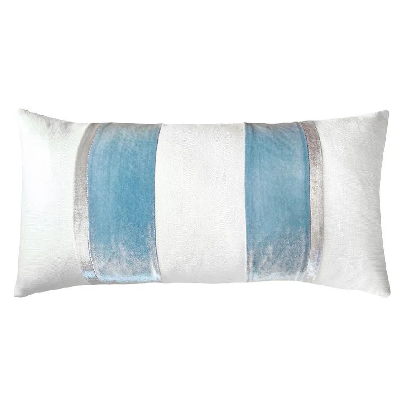 Robin's Egg Stripe Oblong Decorative Pillow