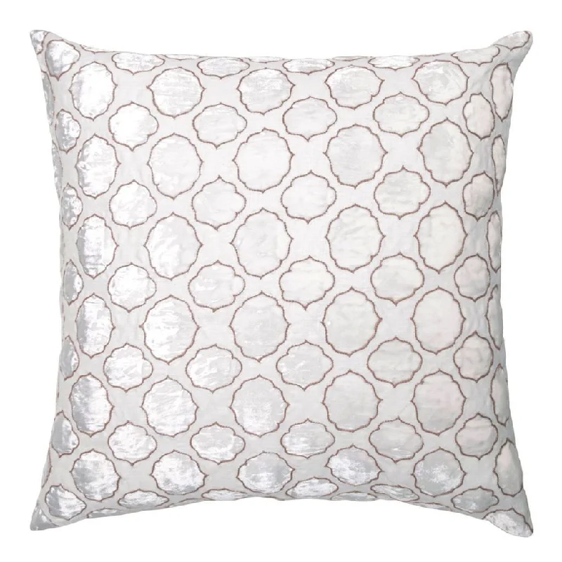 Latte Tile Velvet Appliqué Pillow by Kevin O'Brien Studio