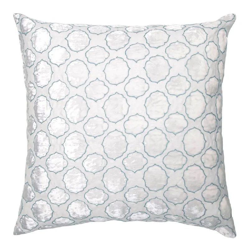 Robin's Egg Tile Velvet Appliqué Pillow by Kevin O'Brien Studio