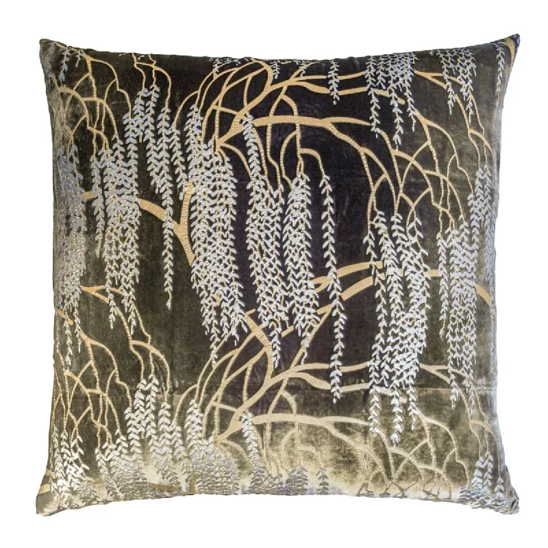 Oregano Willow Metallic Pillow by Kevin O'Brien Studio