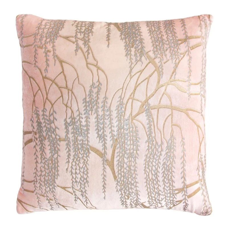 Blush Metallic Willow Velvet Pillows