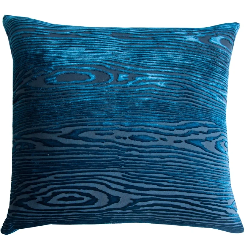 Cobalt Black Woodgrain Pillow by Kevin O'Brien Studio